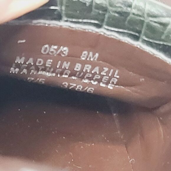 Franco Sarto Brown Croc Leather Slide On Mule Size 8 - Picture 10 of 16